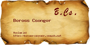 Boross Csongor névjegykártya